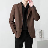 Jinquedai Brown Black Blazer Men Slim Fit Fashion Social Men Dress Jacket Korean Business Casual Suit Jacket Men Office Formal Blazer jinquedai