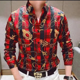 Jinquedai Trendy Personalized Printed Men's Comfortable Shirt for Early Spring New High-end Top jinquedai