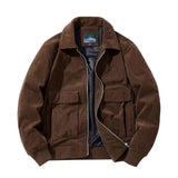 Autumn Winter Male Corduroy Jacket Casual Stripe Lapel Safari Jackets Versatile Men's Clothing Trend Elegant Loose Coat jinquedai