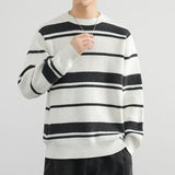 Jinquedai 2024 Autumn/Winter Japanese Style Fashionable Casual Men's Sweater Trendy Brand Loose Fit Inner Knitted Top Striped Student Wool jinquedai