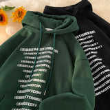 Jinquedai Men Hoodies Korean Style Fashion Baggy Street Pullover Sweatshirt Letter Print Unisex Hooded Sweatshirts Large Size Male Hoodie jinquedai