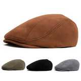 Jinquedai New Suede Autumn Winter Beret Fashion Vintage Men Women Newsboy Hat Casual Flat Visor Cap Berets For 54-58cm Head Circum Ference