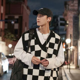 Jinquedai Cropped Sweater Man V Neck Short Waistcoat Knitwear Knit Vests for Men New In Designer Y2k High Quality Autumnr and Winter Cheap