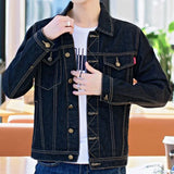 Jinquedai Denim Jackets Man Black Short Jeans Coat for Men Casual Slim Button G New in Original Korea Winter Oversize Size L Outwear Large jinquedai