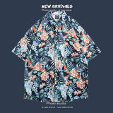 Jinquedai  Hawaiian Shirt for Men Summer Beach Short Sleeve Button Down Shirts Relaxed Fit Vacation Cuban Blouses Floral Print Shirts jinquedai