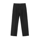 Jinquedai  New Spring Summer Men's Casual Straight Classic Black Rose High Waist Pants Korean Wide Leg Trousers For Men jinquedai