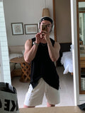 Jinquedai Solid Color Cotton Vests 2024 Spring Summer Korean Style Loose Tank Top Fashion Male Casual Sleeveless T-shirt jinquedai