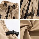 Jinquedai Multi Pocket Motorcycle Men Vest Jacket Spring New Retro Standing Collar Sleeveless Coats Zipper Outdoor Camping Tooling Tops jinquedai