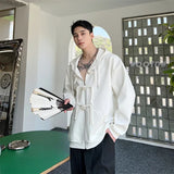 Jinquedai Korean women Spring Autumn Color Chinese Style Hooded Sweatshirt Men's Loose Trendy Casual Zipper Coat Male Hoodies jinquedai
