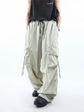 Korean Parachute Cargo Pants Men Hip Hop Wide Leg Cargo Trousers Male Streetwear Loose Casual Men Clothing Safari Style jinquedai