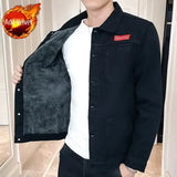 Jinquedai Button Men's Denim Jacket Loose Black Male Jean Coats New In Worn Trendy Elatic Lowest Price Korean Popular Clothes Original Low jinquedai