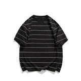 Jinquedai Men Oversized T Shirt Fashion Striped Contrast Color Short Sleeve T-shirts Casual Daily Clothes Harajuku Tshirt Streetwear jinquedai