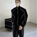 New Trend Men Sport Sets Casuals Sweat Suit Solid Color Sweatshirt Fashion Male Leisure Suit Hip Hop Oversized Casual Suits jinquedai