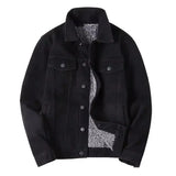 Jinquedai Male Jean Coats with Sheep Padding Men's Denim Jacket Wide Sleeves Black Padded Wool Warm Winter Outerwear Aesthetic Clothing G jinquedai