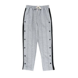 Jinquedai 2024 Autumn New Casual Mens Jacquard Pants Drawstring Tie-up Loose Straight Pants Men Trendy Side Button-up Jacquard Loose Pants jinquedai