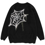 Jinquedai Star Spider Sweater Goth Punk Harajuku Hip Hop Streetwear Sweaters Men 2023 Fall Winter Oversized Knitted Jumper Pullover Black jinquedai