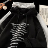 Jinquedai Men Hoodies Korean Style Fashion Baggy Street Pullover Sweatshirt Letter Print Unisex Hooded Sweatshirts Large Size Male Hoodie jinquedai