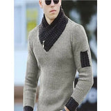 Jinquedai 2024 New Pullover American Men's Scarf Collar Sweater Knitted Sweater Long Sleeved Knitwear Men Women Spliced Sweater Jacket jinquedai