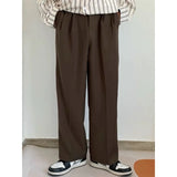 Jinquedai Brown Suit Pants Men Fashion Social Men Dress Pants Korean Loose Casual Straight Trousers Men Office Formal Pants M-3XL jinquedai