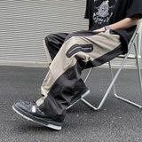 Jinquedai  Parachute Cargo Pants Men Patchwork Zipper Loose Casual Trousers Male Summer Hip Hop Spliced 5 XL jinquedai