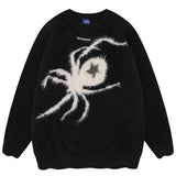 Jinquedai Star Spider Sweater Goth Punk Harajuku Hip Hop Streetwear Sweaters Men 2023 Fall Winter Oversized Knitted Jumper Pullover Black jinquedai