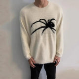 Spider Mohair Sweaters Men Korean Warm Knitting Autumn Winter Loose Casual Long Sleeve Pullovers Fleece Streetwear jinquedai