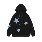 Jinquedai Men High Street Hooded Cardigan Spring New Harajuku Star Patchwork Trendy Hoodies Zipper Drawstring College Couple Jacket jinquedai