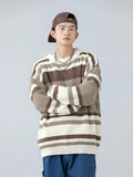 Jinquedai Japanese Style Striped Sweater Men's Fall and Winter Models Retro Versatile Pullover Thick Needle Loose Fashion Trend Knitwear jinquedai