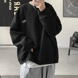 Korean Men Sweatshirts Hip Hop Solid Color Basic O Neck Oversized Pullovers  Autumn Fashion Casual Long Sleeve Tops jinquedai