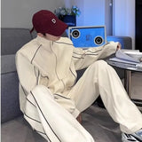 New Trend Men Sport Sets Casuals Sweat Suit Solid Color Sweatshirt Fashion Male Leisure Suit Hip Hop Oversized Casual Suits jinquedai