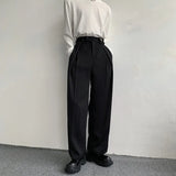 Jinquedai  New Black Suit Pants Men Fashion Social Mens Dress Pants Korean Loose Oversized Wide Leg Pants Mens Formal Trousers M-2XL jinquedai