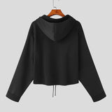 Men Hoodies Solid Color Zipper Hooded Long Sleeve Streetwear 2023 Fashion Casual Sweatshirts Personality Crop Tops S-5XL