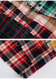 Spring and Autumn Plaid Multi-color Patchwork High Streetwear Women Long Sleeve Shirts Unisex Men Couple T-Shirt Casual Chic jinquedai