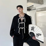 Jinquedai Korean women Spring Autumn Color Chinese Style Hooded Sweatshirt Men's Loose Trendy Casual Zipper Coat Male Hoodies jinquedai