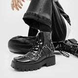 New Black Brogue Shoes Men Classic Platform Oxford Dress Shoes Men Retro Patent Leather Footwear Low-Ankle Party Shoes jinquedai