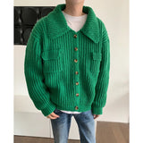 Jinquedai Winter Thick Cardigan Sweater Men Warm Fashion Short Sweater Coat Men Korean Loose Lapel Sweater Cardigan Mens Jumper Clothes jinquedai