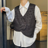 Trend Men's Jackets Vest Personality Dual Face Casual Tank Tops Fashionable Jacquard Versatile Waistcoat New Autumn jinquedai