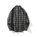 Jinquedai HipHop Men Streetwear Harajuku Shirt Vintage Brushed Plaid Print Flannel Shirt Casual Male Fleece Long Sleeve Thick Shirt Jacket jinquedai