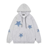 Jinquedai Men High Street Hooded Cardigan Spring New Harajuku Star Patchwork Trendy Hoodies Zipper Drawstring College Couple Jacket jinquedai