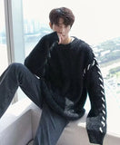 Jinquedai Fleece Sweaters Men Korean Thicken Warm Knitting Autumn Winter Loose Casual Mohair Long Sleeve Pullovers jinquedai