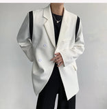 Jinquedai Korean Style Hip Hop Patchwork Color Loose Blazers Male Kpop Oversized Men'S Clothing Ulzzang Fashion Coat Streetwear Jackets jinquedai