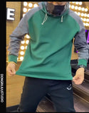 Jinquedai Trendy Color Blocked Hooded Sweatshirt Men's Autumn New Style Fashionable Loose Top Casual Jacket jinquedai
