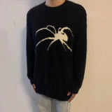 Spider Mohair Sweaters Men Korean Warm Knitting Autumn Winter Loose Casual Long Sleeve Pullovers Fleece Streetwear jinquedai