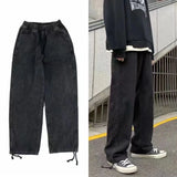 Jinquedai Large Size Workwear Wide Leg Jeans Ins Baggy Pants Men's Fashion Brand Oversize Trousers Black Japanese Streetwear Pants 4XL 5XL jinquedai