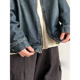 Jinquedai New Street Punk Men Sets Spring Autumn Hip Hop Denim Jackets+Big Pocket Wide Leg Cargo Pants 2-pcs Sets Trendy Suits Unisex jinquedai