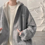 Autumn and Winter American Men and Women Cardigan Hooded Sweater Couple Loose Relaxed Fashion Personalized Top harajuku y2k jinquedai