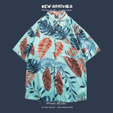 Jinquedai  Hawaiian Shirt for Men Summer Beach Short Sleeve Button Down Shirts Relaxed Fit Vacation Cuban Blouses Floral Print Shirts jinquedai