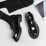 Men Harajuku Korean Style Streetwear Business Casual Thick Platform Leather Wedding Loafers Shoes Male Leather Shoe Man jinquedai