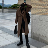 Jinquedai Trench coat Brand New Spring Trench Korean Men's Fashion Overcoat Male Long Windbreaker Street wear Men Coat Outer Wear Clothing jinquedai