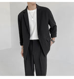 Jinquedai Spring Summer British Style Formal Blazer Men Korean Fashion Loose Casual Dress Jacket Men Harajuku Social Suit Jacket Men M-2XL jinquedai
